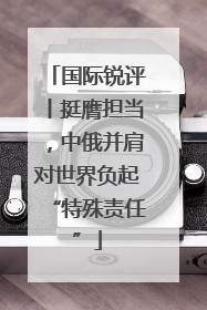 国际锐评丨挺膺担当，中俄并肩对世界负起“特殊责任”