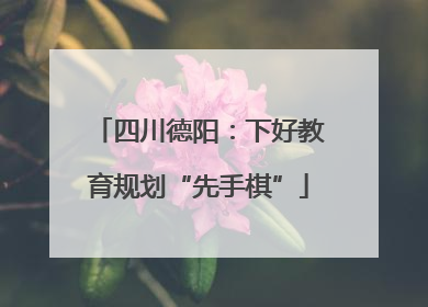 四川德阳：下好教育规划“先手棋”