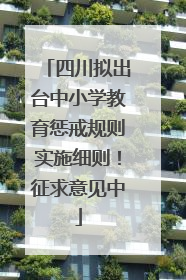 四川拟出台中小学教育惩戒规则实施细则！征求意见中