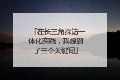 在长三角探访一体化实践，我想到了三个关键词