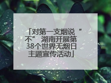 对第一支烟说“不” 湖南开展第38个世界无烟日主题宣传活动