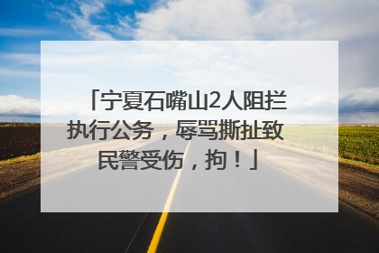 宁夏石嘴山2人阻拦执行公务，辱骂撕扯致民警受伤，拘！