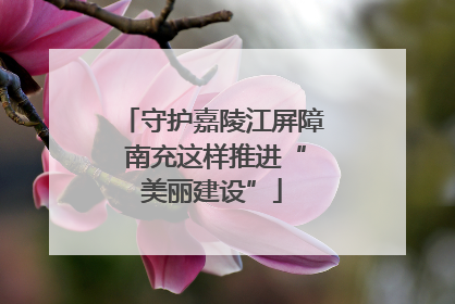 守护嘉陵江屏障 南充这样推进“美丽建设”