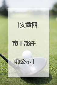安徽四市干部任前公示