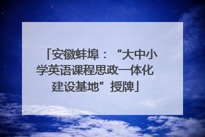 安徽蚌埠：“大中小学英语课程思政一体化建设基地”授牌