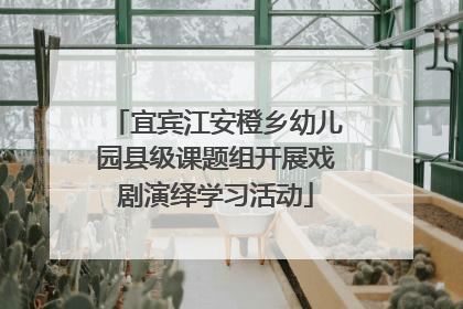 宜宾江安橙乡幼儿园县级课题组开展戏剧演绎学习活动