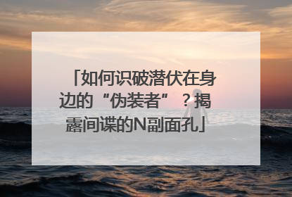 如何识破潜伏在身边的“伪装者”？揭露间谍的N副面孔