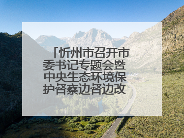 忻州市召开市委书记专题会暨中央生态环境保护督察边督边改工作推进会