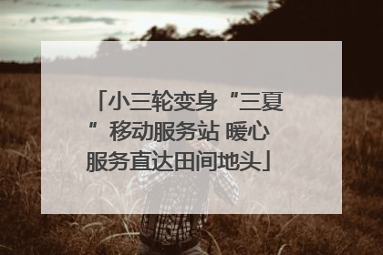 小三轮变身“三夏”移动服务站 暖心服务直达田间地头