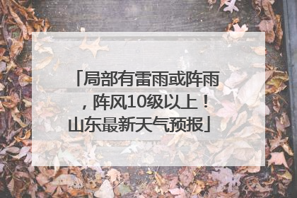 局部有雷雨或阵雨，阵风10级以上！山东最新天气预报