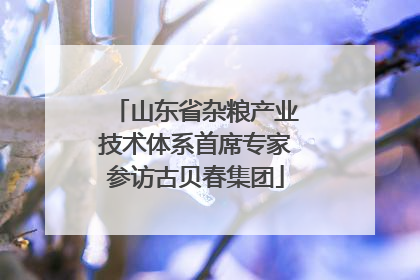 山东省杂粮产业技术体系首席专家参访古贝春集团