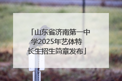 山东省济南第一中学2025年艺体特长生招生简章发布