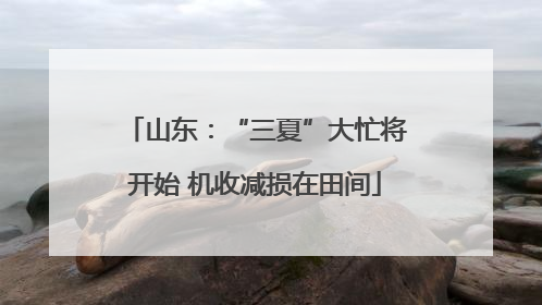 山东：“三夏”大忙将开始 机收减损在田间