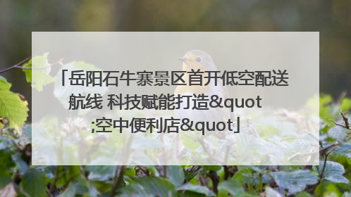 岳阳石牛寨景区首开低空配送航线 科技赋能打造"空中便利店"