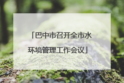 巴中市召开全市水环境管理工作会议
