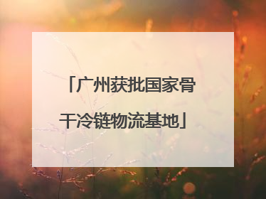 广州获批国家骨干冷链物流基地