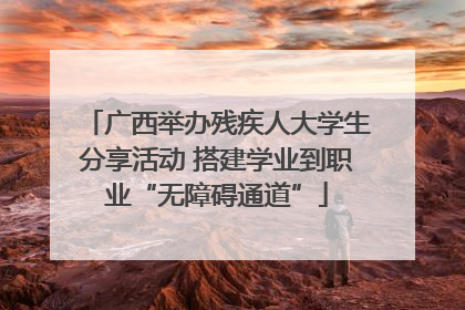 广西举办残疾人大学生分享活动 搭建学业到职业“无障碍通道”