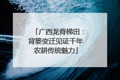 广西龙脊梯田：背篓变迁见证千年农耕传统魅力