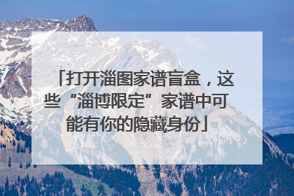 打开淄图家谱盲盒，这些“淄博限定”家谱中可能有你的隐藏身份