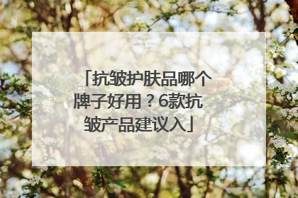 抗皱护肤品哪个牌子好用？6款抗皱产品建议入
