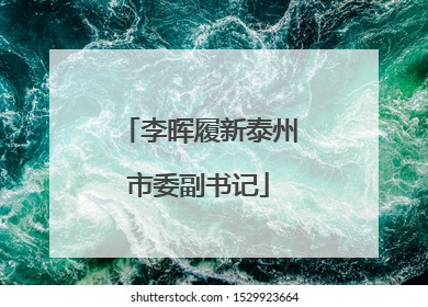 李晖履新泰州市委副书记