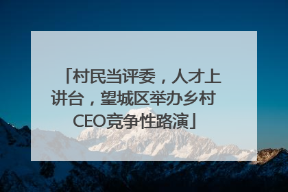 村民当评委，人才上讲台，望城区举办乡村CEO竞争性路演