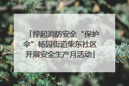 撑起消防安全“保护伞”杨园街道柴东社区开展安全生产月活动