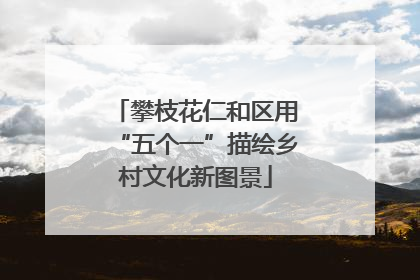 攀枝花仁和区用“五个一”描绘乡村文化新图景