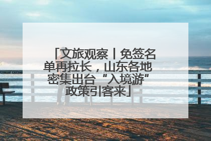 文旅观察丨免签名单再拉长，山东各地密集出台“入境游”政策引客来