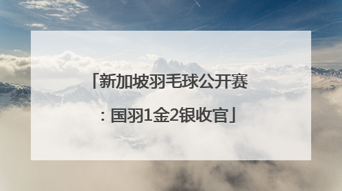 新加坡羽毛球公开赛：国羽1金2银收官