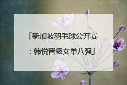 新加坡羽毛球公开赛：韩悦晋级女单八强