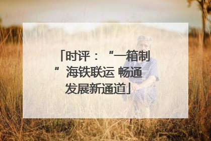 时评：“一箱制”海铁联运 畅通发展新通道
