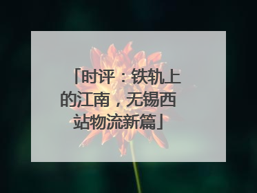 时评：铁轨上的江南，无锡西站物流新篇