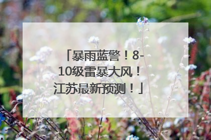 暴雨蓝警！8-10级雷暴大风！江苏最新预测！