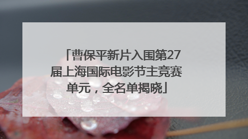 曹保平新片入围第27届上海国际电影节主竞赛单元，全名单揭晓
