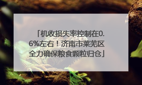 机收损失率控制在0.6%左右！济南市莱芜区全力确保粮食颗粒归仓