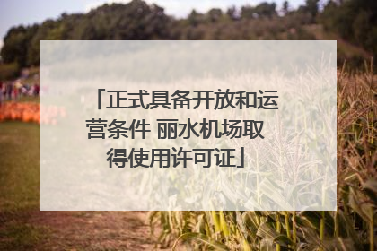 正式具备开放和运营条件 丽水机场取得使用许可证