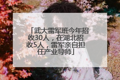武大雷军班今年招收30人，在湖北招收5人，雷军亲自担任产业导师