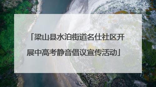 梁山县水泊街道名仕社区开展中高考静音倡议宣传活动