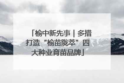 榆中新先事｜多措打造“榆苗陇萃”四大种业育苗品牌