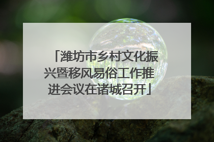 潍坊市乡村文化振兴暨移风易俗工作推进会议在诸城召开
