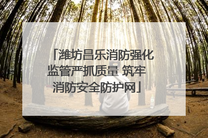 潍坊昌乐消防强化监管严抓质量 筑牢消防安全防护网