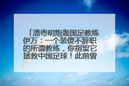 潘粤明炮轰国足教练伊万：一个装傻不辞职的所谓教练，你指望它拯救中国足球！此前曾多次发文评价国足