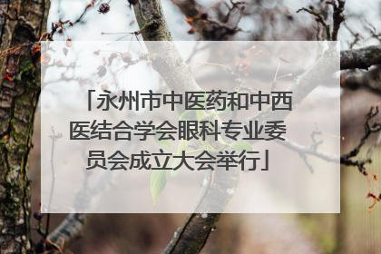 永州市中医药和中西医结合学会眼科专业委员会成立大会举行