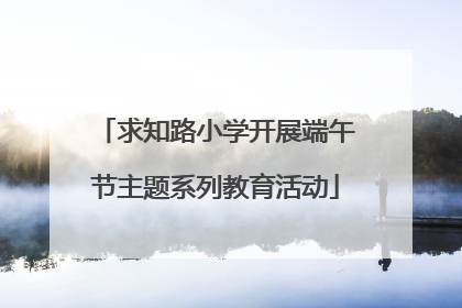 求知路小学开展端午节主题系列教育活动