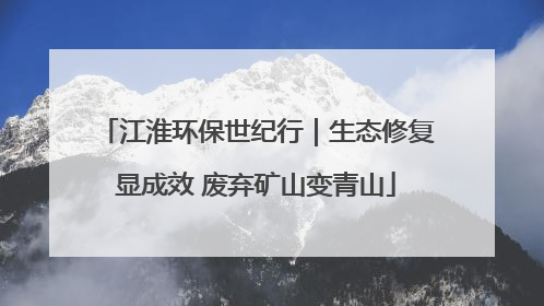 江淮环保世纪行｜生态修复显成效 废弃矿山变青山