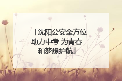 沈阳公安全方位助力中考 为青春和梦想护航