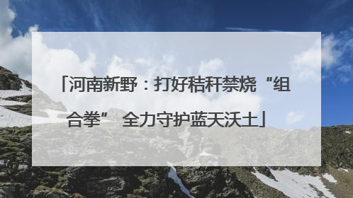 河南新野：打好秸秆禁烧“组合拳” 全力守护蓝天沃土
