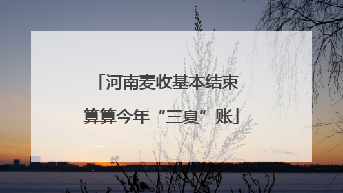 河南麦收基本结束 算算今年“三夏”账
