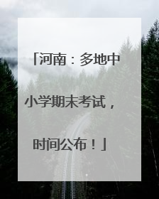 河南：多地中小学期末考试，时间公布！
